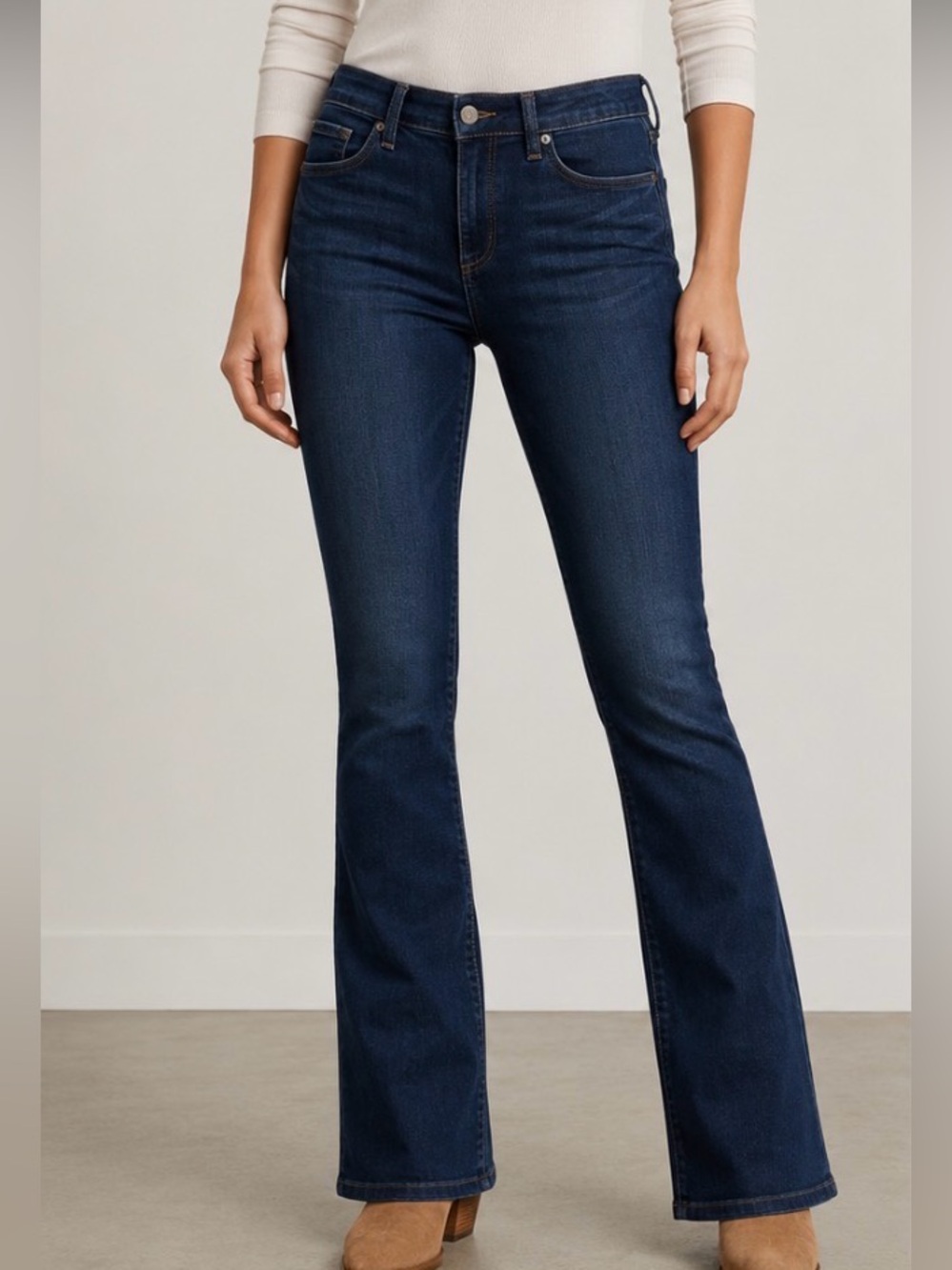 BANANA REPUBLIC Dark Blue Y2K Women's Slim Bootcut Jeans EUC Petite Sz 12, 34x27